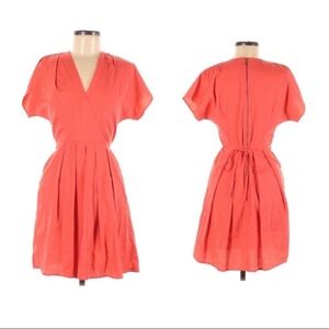 Closet UK coral pleated mini dress size 4